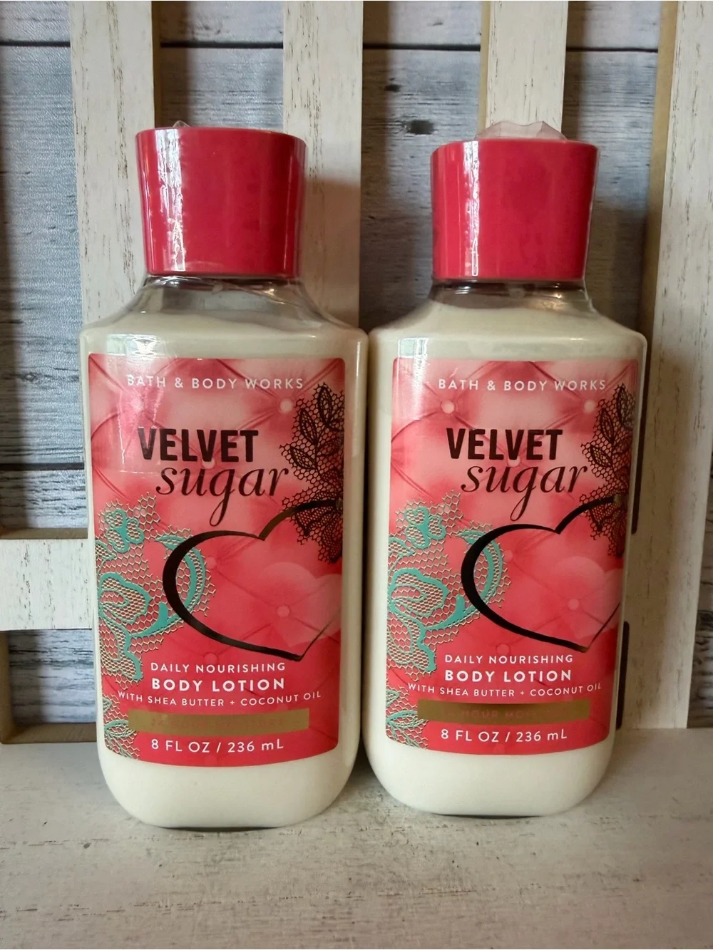 Bath & Body Works VELVET SUGAR Daily Nourishing Body Lotion 8oz New Lot Set of 2